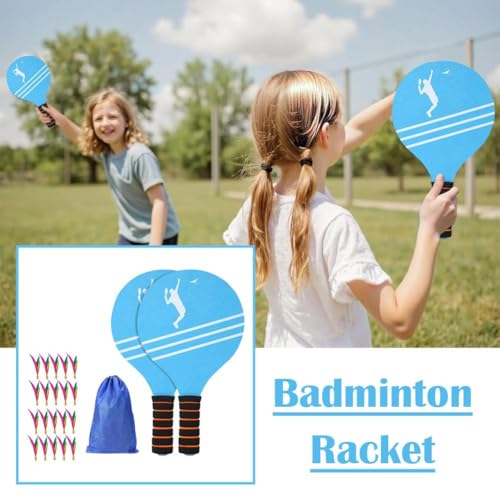 22PCS Beach Paddle Ball Set for Kids & Adults, Outdoor Toss and Catch Game with Balls & Shuttlecocks, Portable Beach Toys for Backyard, Camping, Pool, Family Party Games
