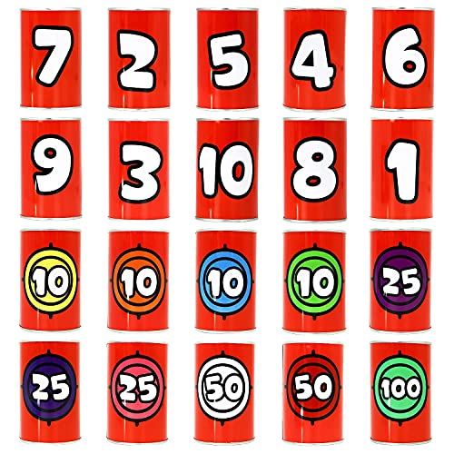 JOYIN 13 Pcs Carnival Party Bean Bag Toss Game, Sturdy Knockdown Can, Birthday Easter Party, Family, Best Outdoor and Indoor Games, Easter Egg Hunt for Classroom Gifts (Number Style) - style: Number