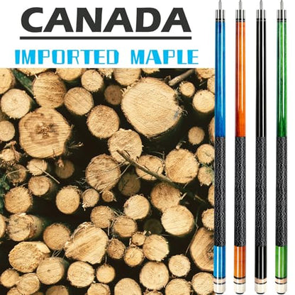 AKLOT Pool Cues,58" Pool Cue Stick Canadian Maple Wood Billiard Cues Sticks for Professional Billiard Players 18 19 20 21 oz - color: 18 19 20 21 oz