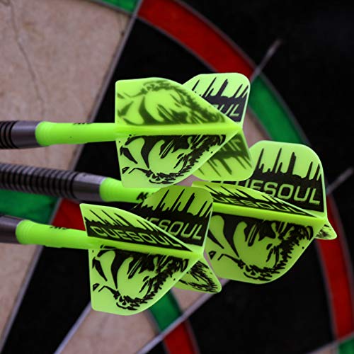 CUESOUL 6 Pieces ROST Integrated Dart Shaft and Flights - color: Shaft Length 28mm-Standard Shape-Green Cool Man