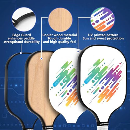 Pickleball Paddles Set of 4,USAPA Approved Friction Surface, Premium Pickleball Paddles with 4 Pack Paddles 4 Balls 1 Pickleball Bag, Pickleball Set Gift for Men and Women