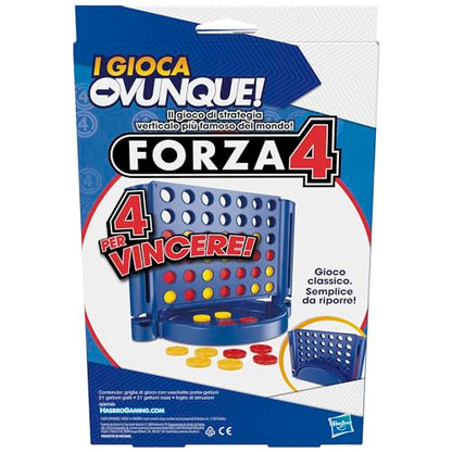 Hasbro Gaming Forza 4, I Play Anywhere, Portable Game, Travel Board Games for Children and Girls Ages 6 and up, Vertical Strategy Toy for 2 Players