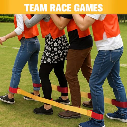 Team Building Games for Adults, Outdoor Party Group Games, Cooperative Team Race for Teamwork, Field Day Games - size: For 4 Players, style: Pack of 2
