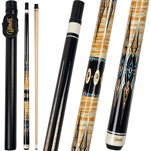 Billmart Pool Cue Stick, Low Deflection Shaft Billiard Cue Sticks with Hard Case, Pool Table Sticks Queue, 19-21 oz Pool Que - color: Maple, size: 20 oz
