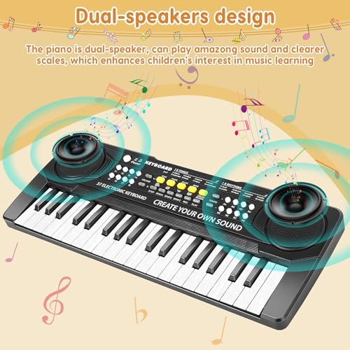 Kids Piano Keyboard - 37 Keys Piano Toys for Kids, Beginner Keyboard Piano for Kids, Educational Musical Toy for Kid, Electronic Keyboard Piano with Microphone for 3 4 5 6 7 8 Year Old Boys Girls Gift