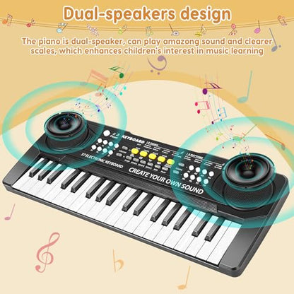 Kids Piano Keyboard - 37 Keys Piano Toys for Kids, Beginner Keyboard Piano for Kids, Educational Musical Toy for Kid, Electronic Keyboard Piano with Microphone for 3 4 5 6 7 8 Year Old Boys Girls Gift