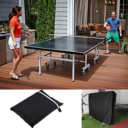 J&C Table Tennis Cover 420D Ping Pong Table Cover Black Full UV Protected Table Tennis Cover Outdoor Waterproof Heavy Duty Ping Pong Table Outdoor Waterproof - color: black