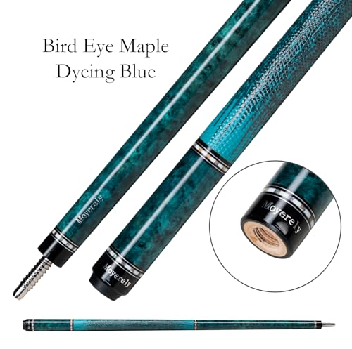 Carbon Fiber Pool Cue,11.8mm/12.5mm Low Deflection Cue Stick,Professional Pool Stick with Case - color: Bird Eye Maple_Blue, size: 12.5mm