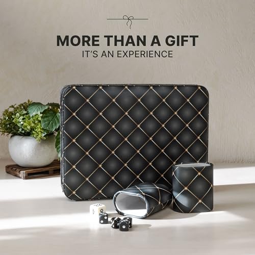 Magnetic Travel Backgammon Sets for Adults - Quality PU Leather Backgammon Board Game for Adults and Kids - 14" Gift for Man Backgammon Board with 32 Magnetic Pieces in PU Leather Case