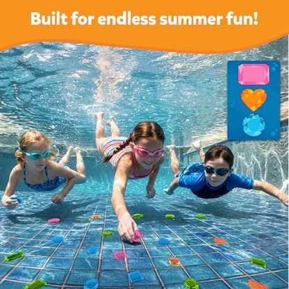 Skillmatics Pool Toys - Seek & Splash, Search & Find Water Game, Swimming Pool Dive Toy for Kids, Summer Fun & Gifts for Boys & Girls Ages 6, 7, 8, 9, 10, 11 & Up, Includes 64 Colorful Gems