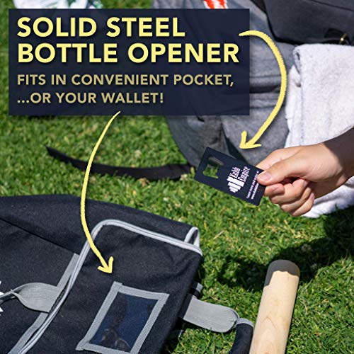 Premium Size Hardwood Kubb Yard Game Set with Backpack, Instruction Card, and Bottle Opener