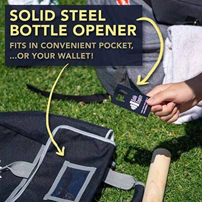 Premium Size Hardwood Kubb Yard Game Set with Backpack, Instruction Card, and Bottle Opener