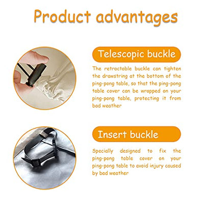 Table Tennis Table Cover for Foldable Ping Pong Tables | Front Zipper Access Design,Storage Pocket,Windproof Adjustable Fastening,Indoor and Outdoor Use