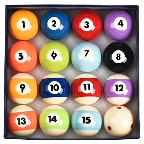 M METERXITY Billiard Balls Set - 16 Professional Pool Balls Billiard Balls Kit, Regulation Size, Apply to Pool Table Accessories (2-1/4", 57.2mm)