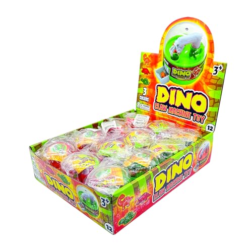Raymond Geddes Dino Claw Machine Toys for Kids (12 per Box) – Mini Claw Machine Toys with 8 Colorful Dinosaur Prizes