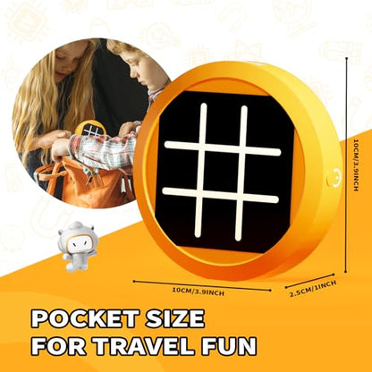 4-in-1 Electronic Tic Tac Toe Handheld Travel Game for Kids | Pocket-size, screen-free fun for travel, restaurants, and family game nights. Easy to carry, quick to play, and gift-ready.