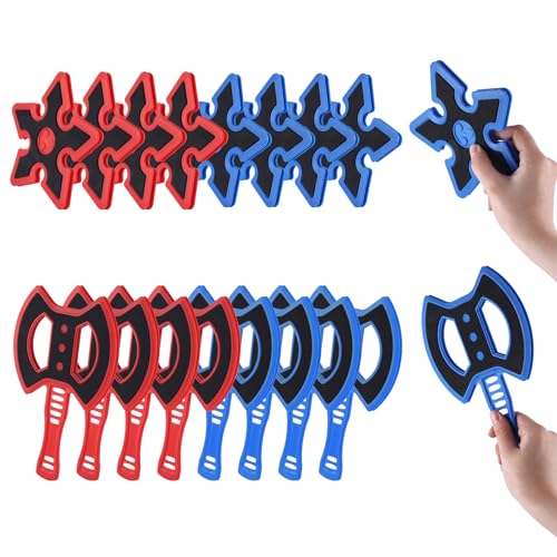 Throwing Axe for Axe Throwing Game for Backyard, Throwing Axe Set with Throwing Star for Outdoor Games, Durable and Fun for All Ages - style: 8 Axes+8 Stars