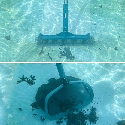 Above Ground Pool Cleaning Kit with Garden Hose Pool Vacuum, Aluminum Frame Leaf Rake Net, Wall Brush and 8Ft Pole for Remove Leaves & Debris
