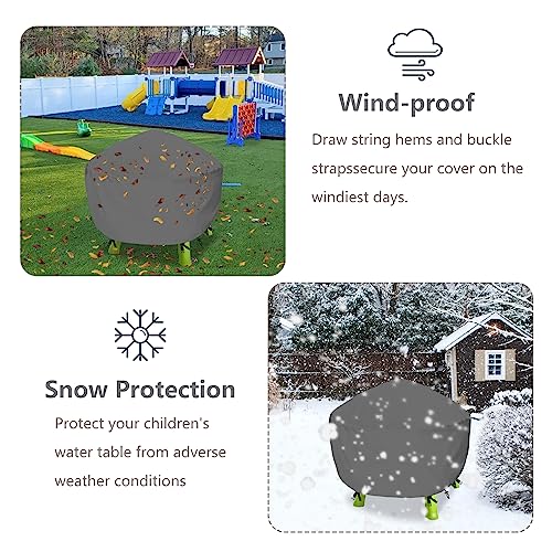 Kids Water Table Cover Fit Rain Showers Splash Pond Water Table,Waterproof Dust Proof Anti-UV Outdoor Toys Cover-Grey - color: Grey