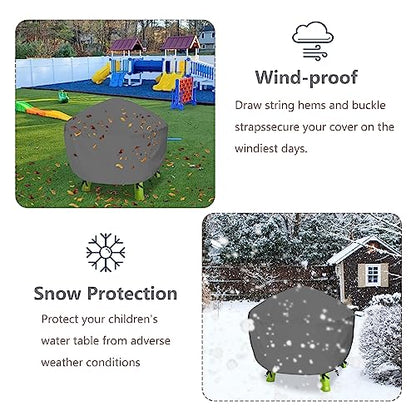 Kids Water Table Cover Fit Rain Showers Splash Pond Water Table,Waterproof Dust Proof Anti-UV Outdoor Toys Cover-Grey - color: Grey