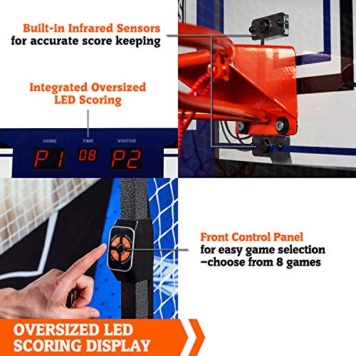 Hall of Games Premium Arcade Cage Basketball Game with Steel Frame and Polycarbonate Backboard - style: 88" Tall Steel Cage Extra Wide Game (w/Poly Backboard)