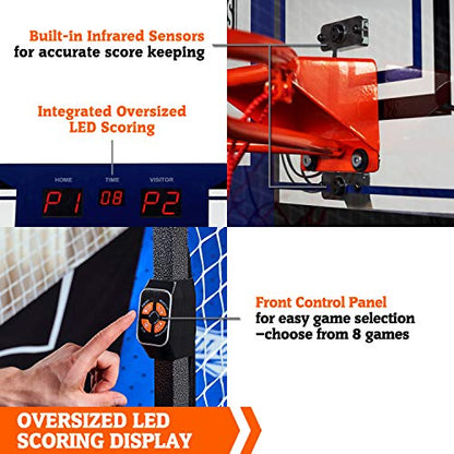 Hall of Games Premium Arcade Cage Basketball Game with Steel Frame and Polycarbonate Backboard - style: 88" Tall Steel Cage Extra Wide Game (w/Poly Backboard)