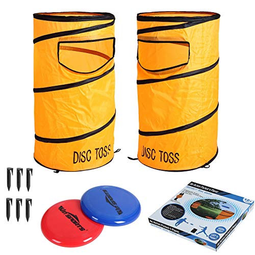 Folding Disc Toss Game Set - Flying Disc Toss Dunk Game Set - Includes 2 Disc Targets with Bean Bag & 2 Flying Discs & Carrying Case - size: Higher version