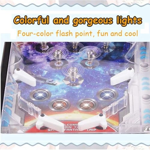 PHATM Mini Pinball Toys Classic Arcade Game Machine Electronic Arcade Pinball Machine Tabletop Marble Game with Scorer Lights Sounds