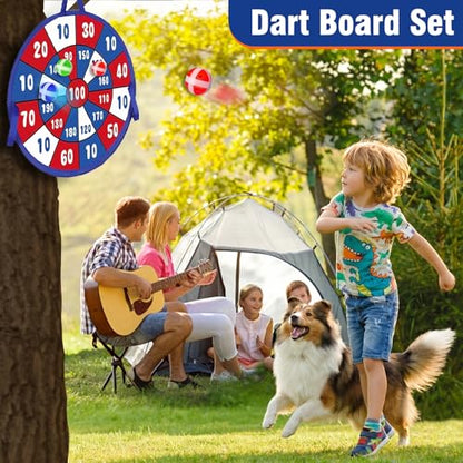 2 in 1 Basketball Hoop Indoor & outdoor with Dart Board for Kids,14" Foldable Dart Board with Sticky Balls and Mini Basketball Hoop, Party Birthday Gifts Toy for 2 3 4 5 6 7 8 9 10 Year Old Boys Girls
