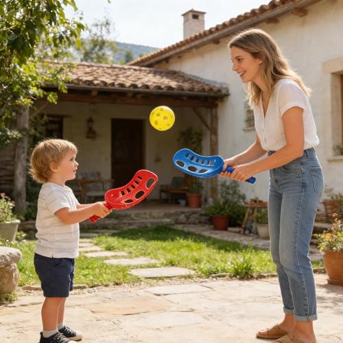 Scoop Ball Set, Sports Tackle Game, Throw and Catch Game for Kids, Interesting Interactive Funny Toss & Catch Set, Educational Portable Fun Toss, Racket Games Outdoor Party Gear for Beach Lawn Yard
