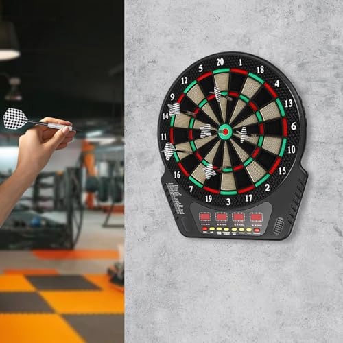 Electronic Dart Board, Soft Tip Dartboard Set 27 Games, 243 Variants Digital Electric Dart Boards with Colorful LED & 6 Darts, Innovative Darts Machine for Homes, Bars, Restaurants