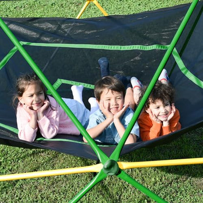Merax 13FT Climbing Dome with Hammock, Outdoor Geometric Dome Climber Play Center for Kids 3-10 Supporting 1000 lbs, Easy Assembly Jungle Gym - style: 13FT Yellow & Green