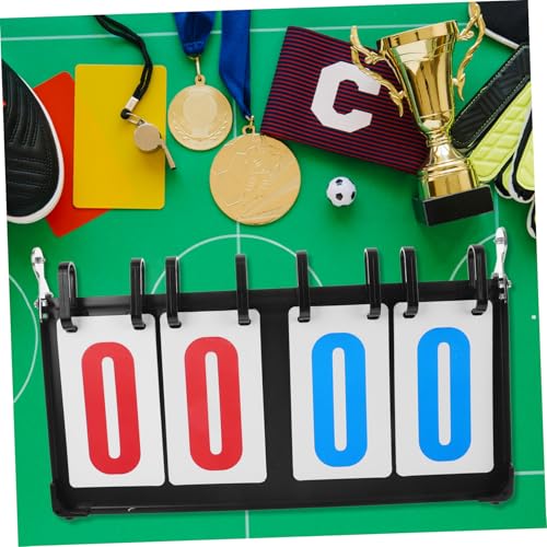 BESPORTBLE Portable Flip Scoreboard for Soccer Basketball and Tennis Durable Design for Use Compact Tabletop Scorekeeper with Four- Display