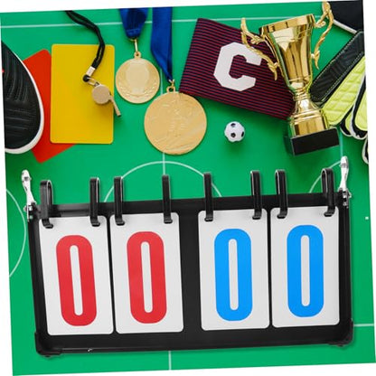 BESPORTBLE Portable Flip Scoreboard for Soccer Basketball and Tennis Durable Design for Use Compact Tabletop Scorekeeper with Four- Display