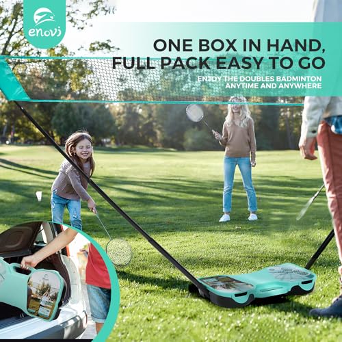 EasyGo Badminton Set with Net, 4 Rackets, 4 Shuttlecocks, Portable Storage Box, for Backyards, Outdoor Games, Yard Games | Badminton Set, Outdoor Games, Yard Games