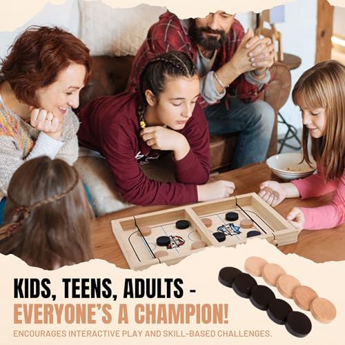 Fast Sling Puck Game - Super Winner Slingshot Puck Board Game - Sling It Shot 2 Player Hockey Table for Kids, Teen and Adults - Christmas Indoor Family Tabletop Games - style: 14 Inch Small