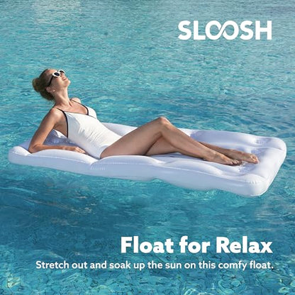 SLOOSH Pool Toys Games Set - Pong Toss Game Water Toys for Adults Kids Family Games, Inflatable Floats Lounge Raft Floating Swimming Pool Accessories 6x3 FT Table with 10 Pong Balls for Parties