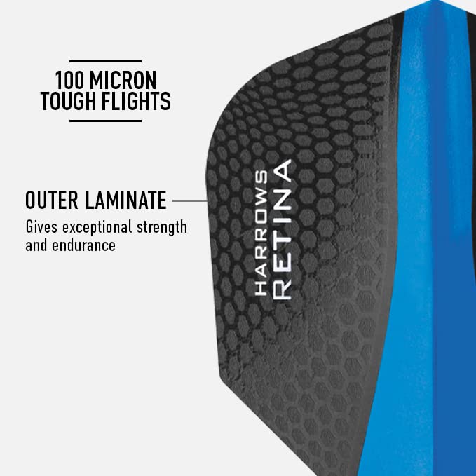 Harrows Retina | Premium Extra Strong 100 Micron Dart Flights in Standard Shape … - color: Blue