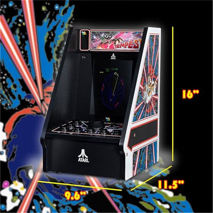 Arcade Classics - Atari Tempest Counter Series Game Machine, 5 Games, 8" Liquid Crystal Screen - Mini Cabinet, Portable Gaming, Retro, Countertop Console, Basement Decoration, Man Cave - style: Tempest Counter Series