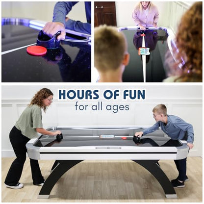 Freetime Fun 7ft Air Hockey Table 7 ft Game Table Full Size Fun Arcade Hockey Table Air Powered Indoor LED Lights 2026 Updated!