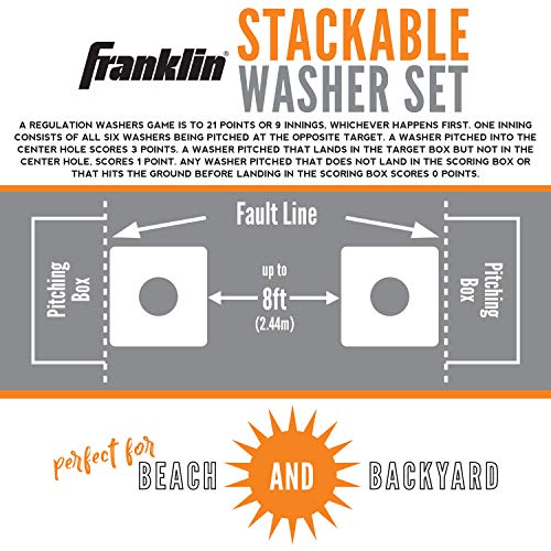 Franklin Sports Washer Set - (2) 12" x 12" Folding Targets - Portable Fun - Perfect for Beach, Tailgating, Parties - Replacement Bottle Cap Washers - style: Stackable