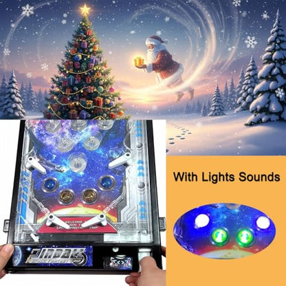 Desktop Pinball Machine Kit, Desktop Ball Shooting Toy for Home, Mini Pinball Game for Friends Boys Girls, Arcade Electronic Pinball Shooting Toy