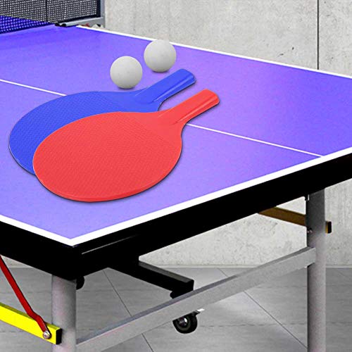 Table Tennis Racket Set for Kids Portable Outdoor Training Equipment with 2 Balls Plastic Material Ergonomic Handle Design Lightweight Easy to Carry 17.2 x 10.2 cm