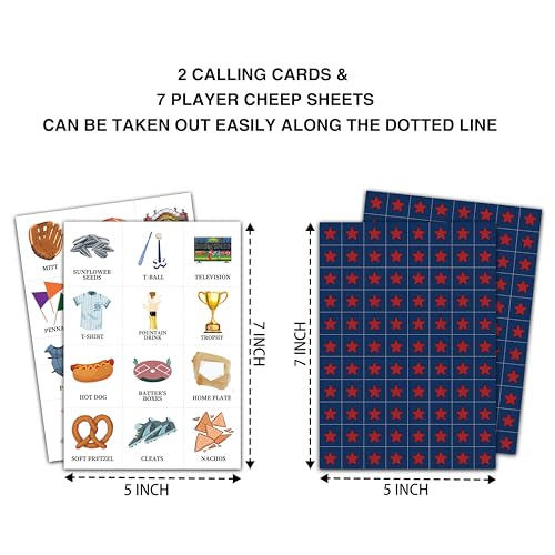 Baseball Bingo Cards, Baseball Bingo Games for 24 Players, Sports Games for Family Friends Large Group Activities, Birthday Party Favors Supplies Decorations(25) - style: Baseball