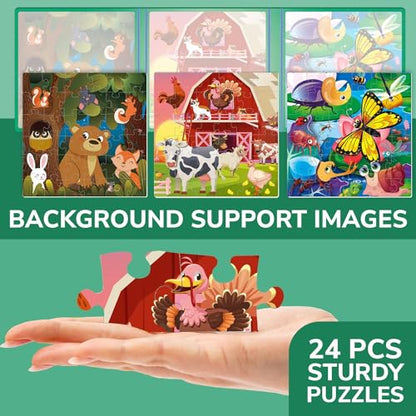QUOKKA Magnetic Puzzles for Kids Ages 4-6 – 36 Pieces Sudoku Toddler Puzzles Ages 2-4 – Travel Games for Kids 3-5 – Animal Farm Bugs Toddler Travel Toys – Car Airplane Road Trip Games for Boys & Girls - style: 4. FARM 36 PCS