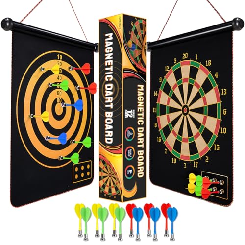 Magnetic Dart Board Outdoor Games for Kids 8-12, Teen Boys Gift Ideas for Birthday, Cool Toys for Teenage Activities Age 6 7 8 9 10 11 12 13 14 15 16 Years - style: Gift Box