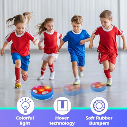 Ocditikl Hover Soccer Ball, Air Floating Soccer with LED Lights & Foam Bumper, Indoor Soccer Toys for Kids Ages 5-12, Ideal Easter Birthday for 4 5 6 7 8 9 10 11 12 Year Old Boys Girls - color: Blue