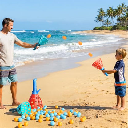 Pop Pass Catch Ball Game - Outdoor & Indoor Sport Toy for Kids Ages 3-5-7 4-8-12 Toss & Catch Game Set Pool Beach Lawn for Boys Girls Family Friends Yard Party Fun
