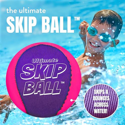 Activ Life The Ultimate Water Skip Balls, Water Bouncing Ball for Swimming Pool, Beach Toys for Friends, Family, Kids and Adults - style: Pink/Purple