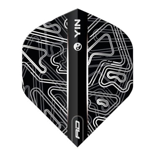 RED DRAGON Yin Yang Double Sided Dart Flights 3 Sets Per Pack (9 Dart Flights in Total) - color: White and Black